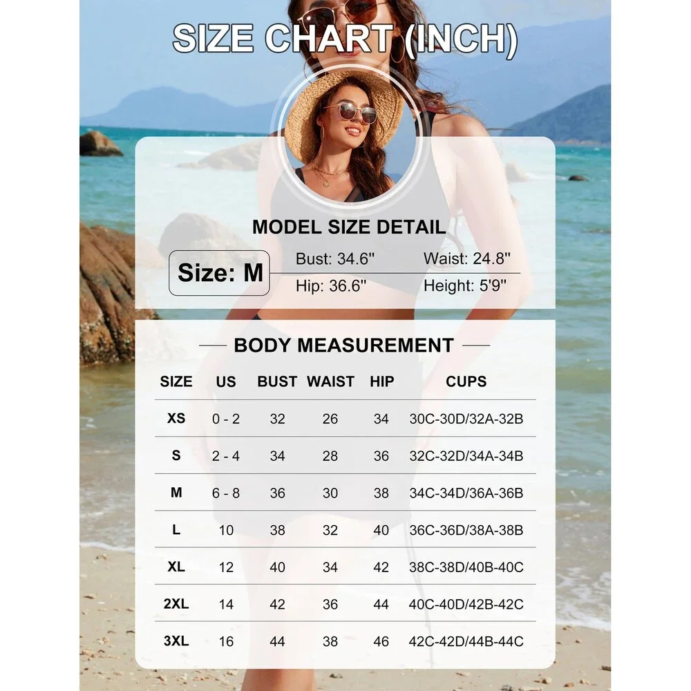 Blooming Women's Blue Green Jelly Swim Skirt High Waisted Bikini Sets Tummy L